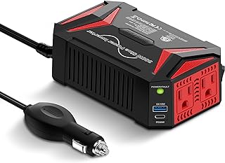 BESTEK 300Watt Pure Sine Wave Power Inverter [30W PD USB-C] Car Adapter DC 12V to AC 110V with QC3.0 USB Ports, Multi-Prot...