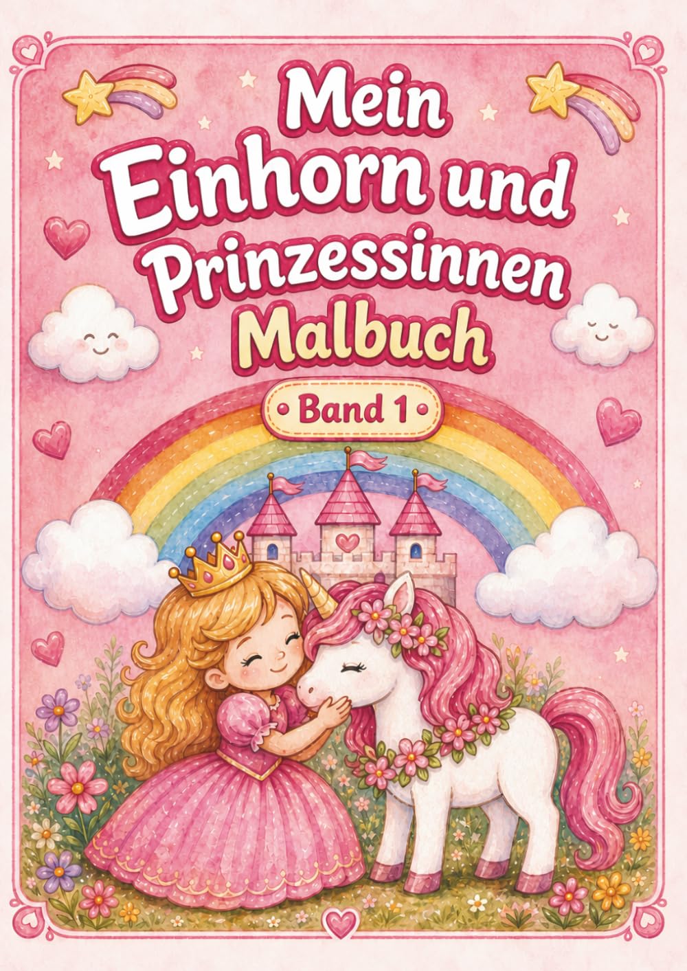 Mein Einhorn und Prinzessinnen Malbuch: 48 einfache Ausmalbilder für Kinder ab 3 Jahren – große Motive, klare Linien und magischer Malspaß