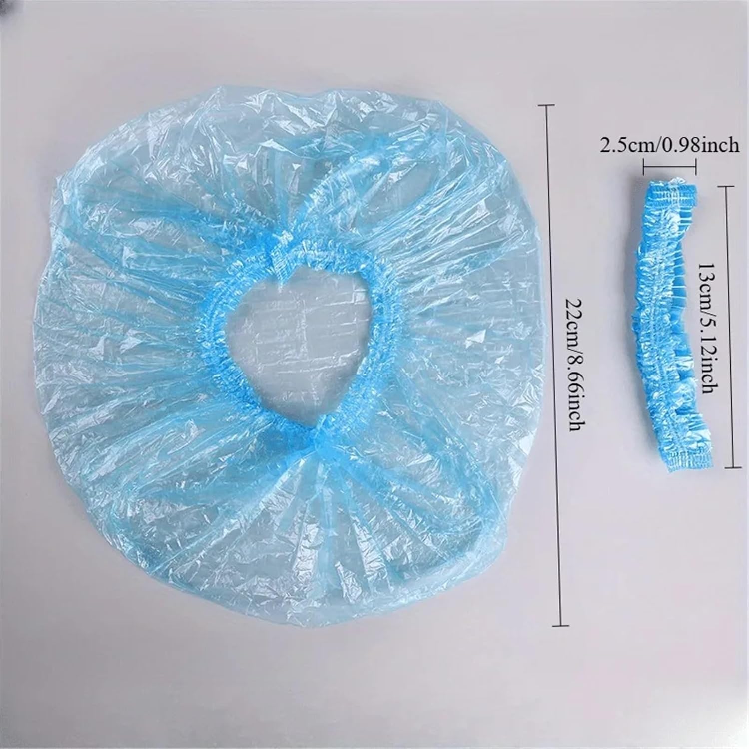 Disposable Shower Caps 200pcs Large-Sized Disposable Shower Cap For Women With Larger Thick Waterproof Bath Anti-Fume Butt Cover For Women Hair Treatment Travel Spa Hotel(White)