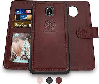 Galaxy J7 Refine/J7 2018/J7 Star/J7 Top/J7 Aura/J7 Aero/Crown/Eon Wallet Case, Shileds Up [Detachable] Slim Magnetic Case, Card/Cash Slots, [Vegan Leather] Cover for Samsung J7 V 2nd Gen -Brown - coolthings.us