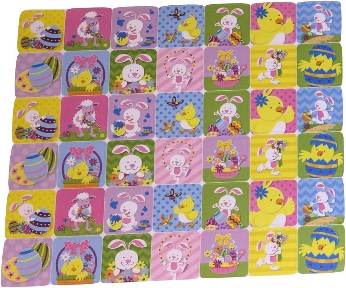 The Clever Factory Easter and Spring Sticker Tablet ~ Bunny and Butterflies Behind Eggs (319 Stickers; 8.5" x 9.25")