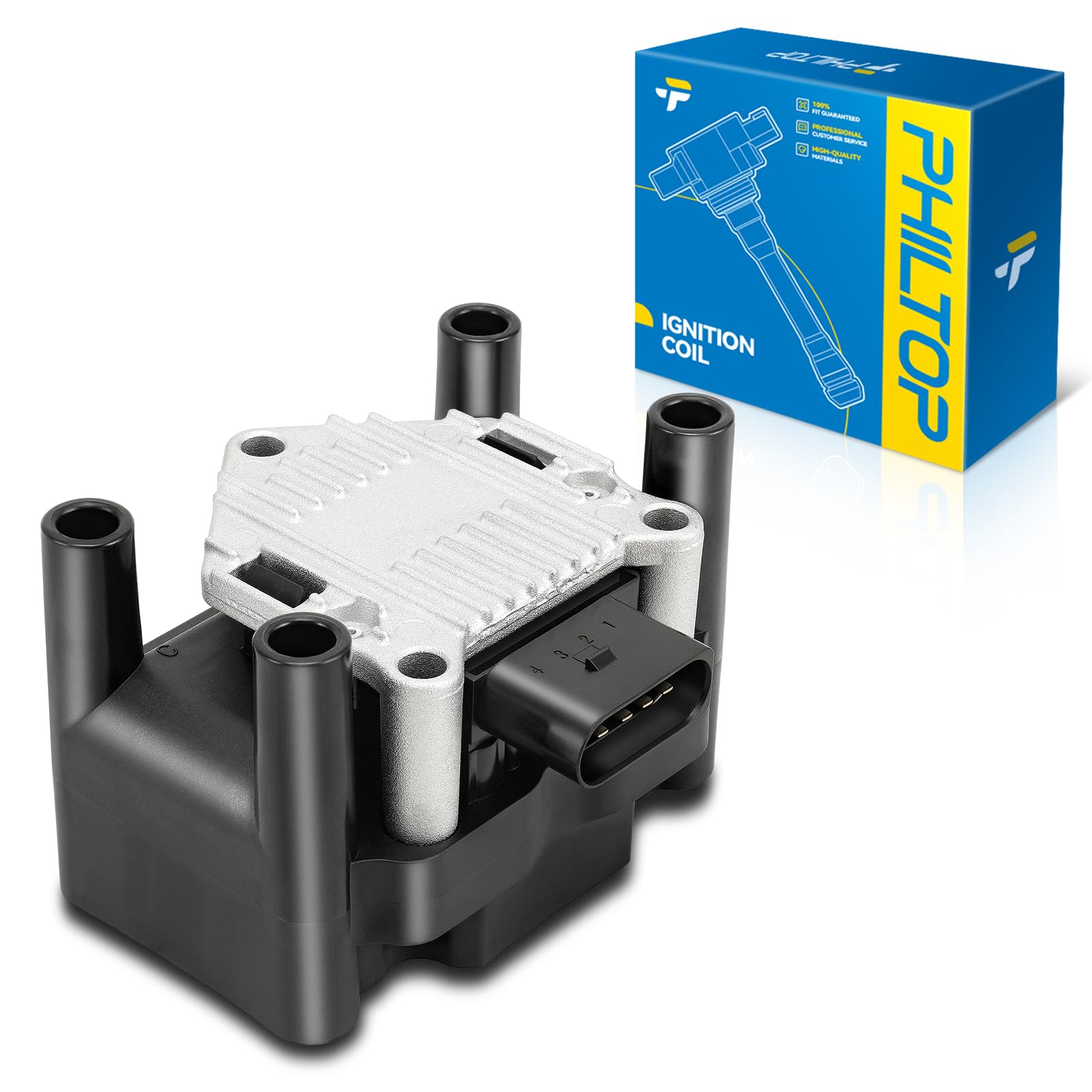 PHILTOP 1 Pack Ignition Coil UF277 Fit for Volkswagen Jetta Beetle Golf