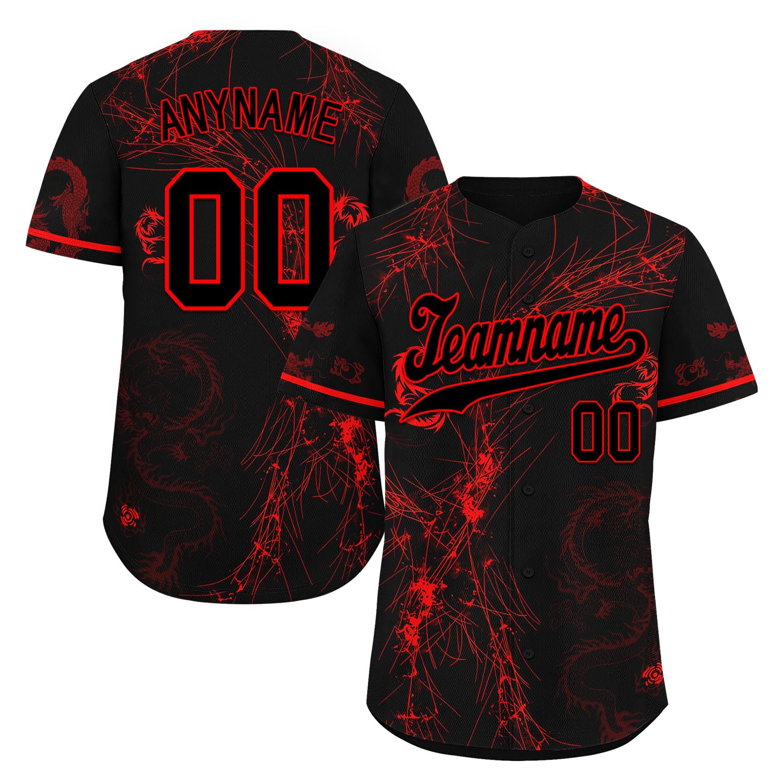 coolcustomize Custom Skull Baseball Jersey for Men Youth Team Gothic Sports Uniform Short Sleeve Softball Shirts with Name/Logo
