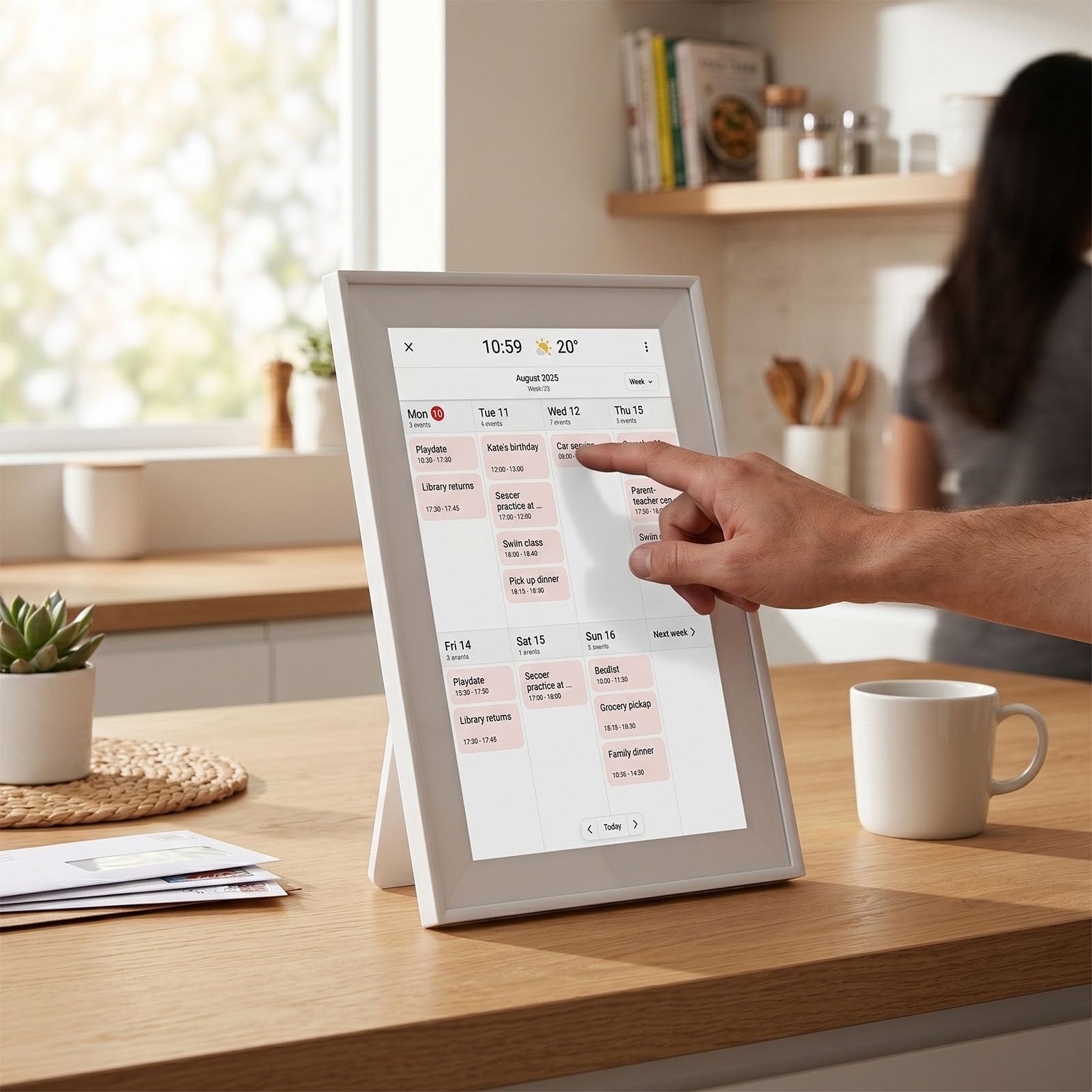 Calendario Digitale da 10,1 Pollici Smart Home Planner HD Touch Screen Organizzatore Elettronico per la Famiglia con Sincronizzazione WiFi e Album per L'home Office