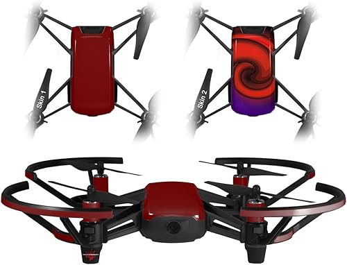 Skin Decal Wrap 2 Pack para DJI Ryze Tello Drone Solids Collection rojo oscuro dron no incluido