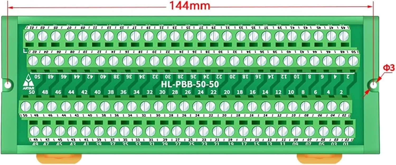 50 to 50 ChannelsDIN Rail Mount Power Supply Distribution Terminal Blocks Splitter Board Power Distribution Module
