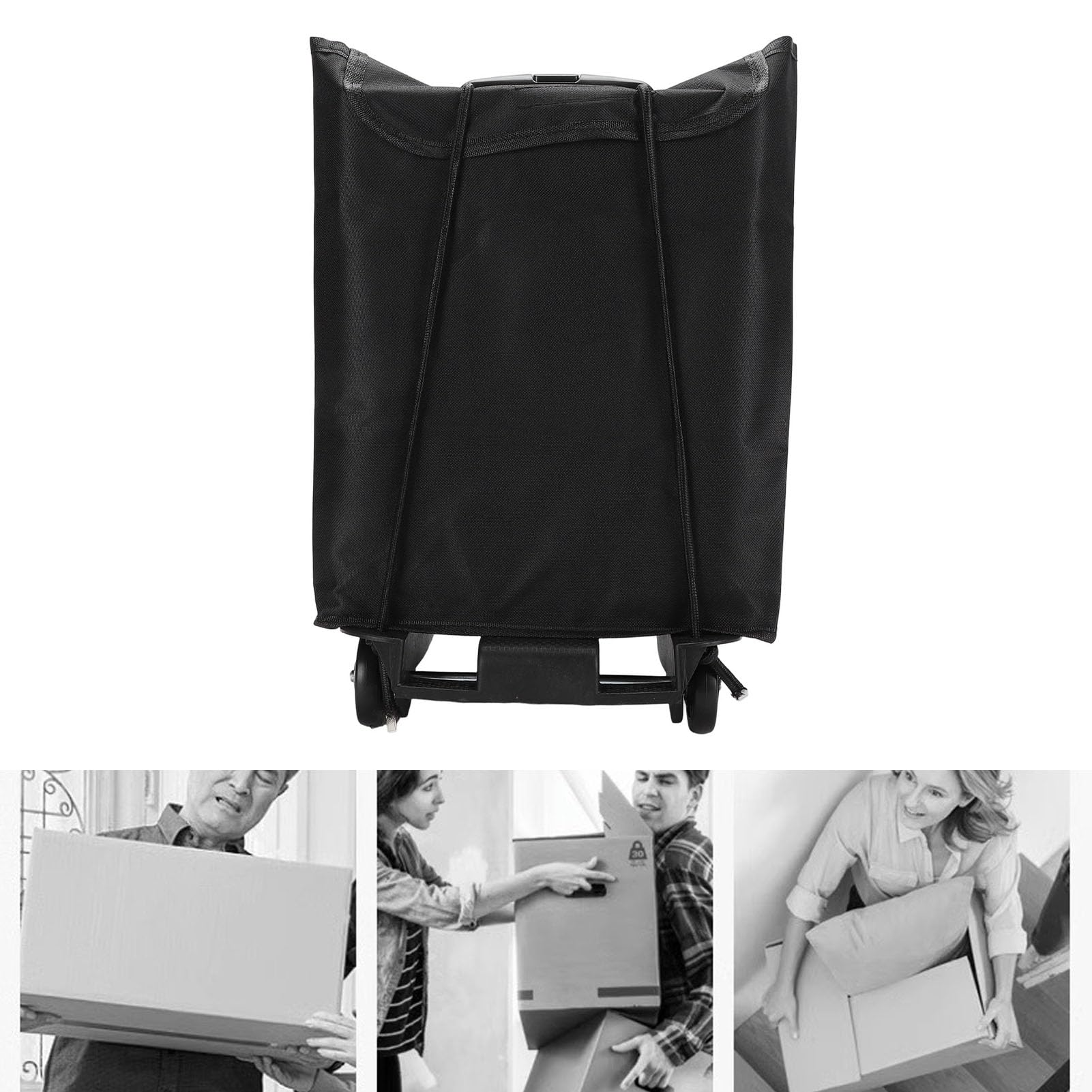 Fockety Carrello della Spesa con Ruote, Carrello della Spesa Pieghevole Resistente su Ruote, Carrelli Multiuso Leggeri con Borsa Rimovibile e Manico Telescopico per la Lavanderia