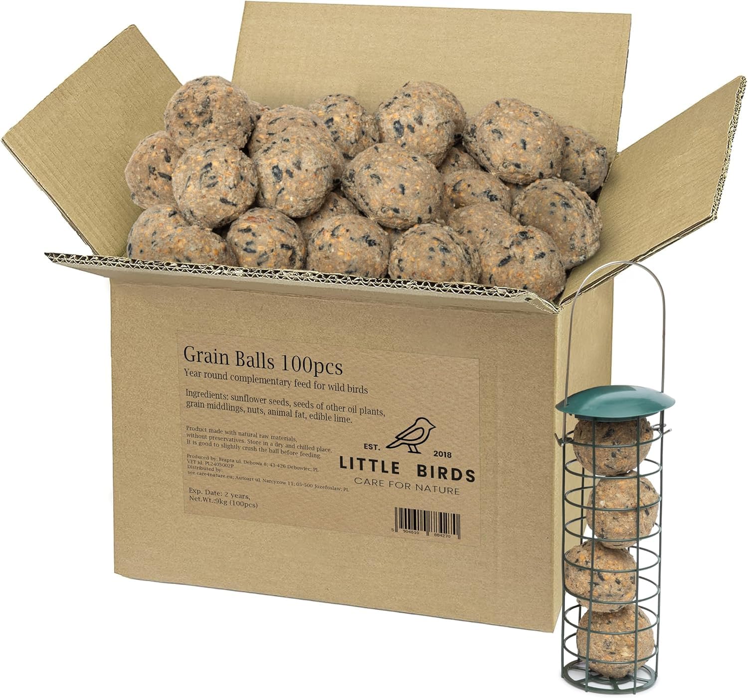 Boules de graisse pour oiseaux sauvages et mangeoire pour animer le jardin