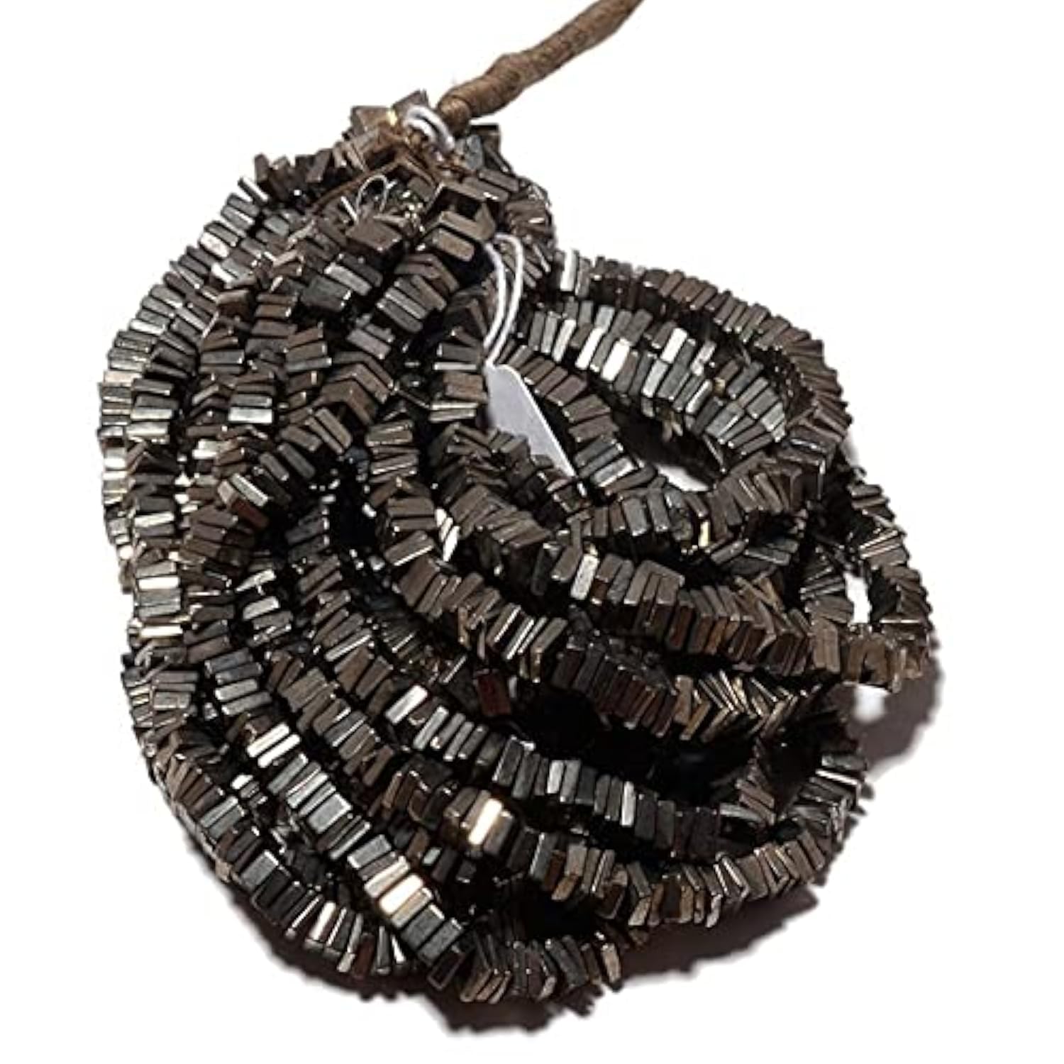 Perles pyrite LKBEADS square heishi 5.5mm pour atelier DIY et bijoux bohème chic
