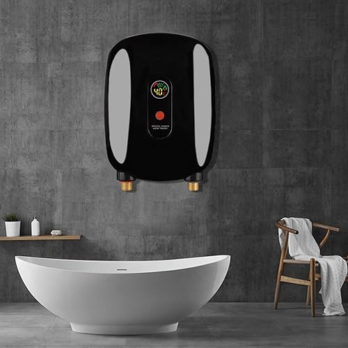 Miniatura 7 de Mini calentador eléctrico de agua caliente, 3 KW sin tanque, calentador de agua caliente instantáneo con pantalla LCD para el hogar, cocina, lavado