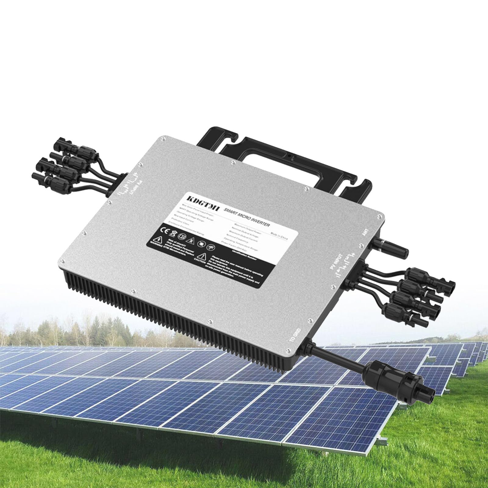 2000 W Netzgekoppelter Mikro-Wechselrichter mit WLAN-Kommunikation, IP67 Wasserdicht, MPPT-Algorithmus, Stapelbar, Reiner Sinuswellenausgang, Geeignet für Balkon-Photovoltaikmodule