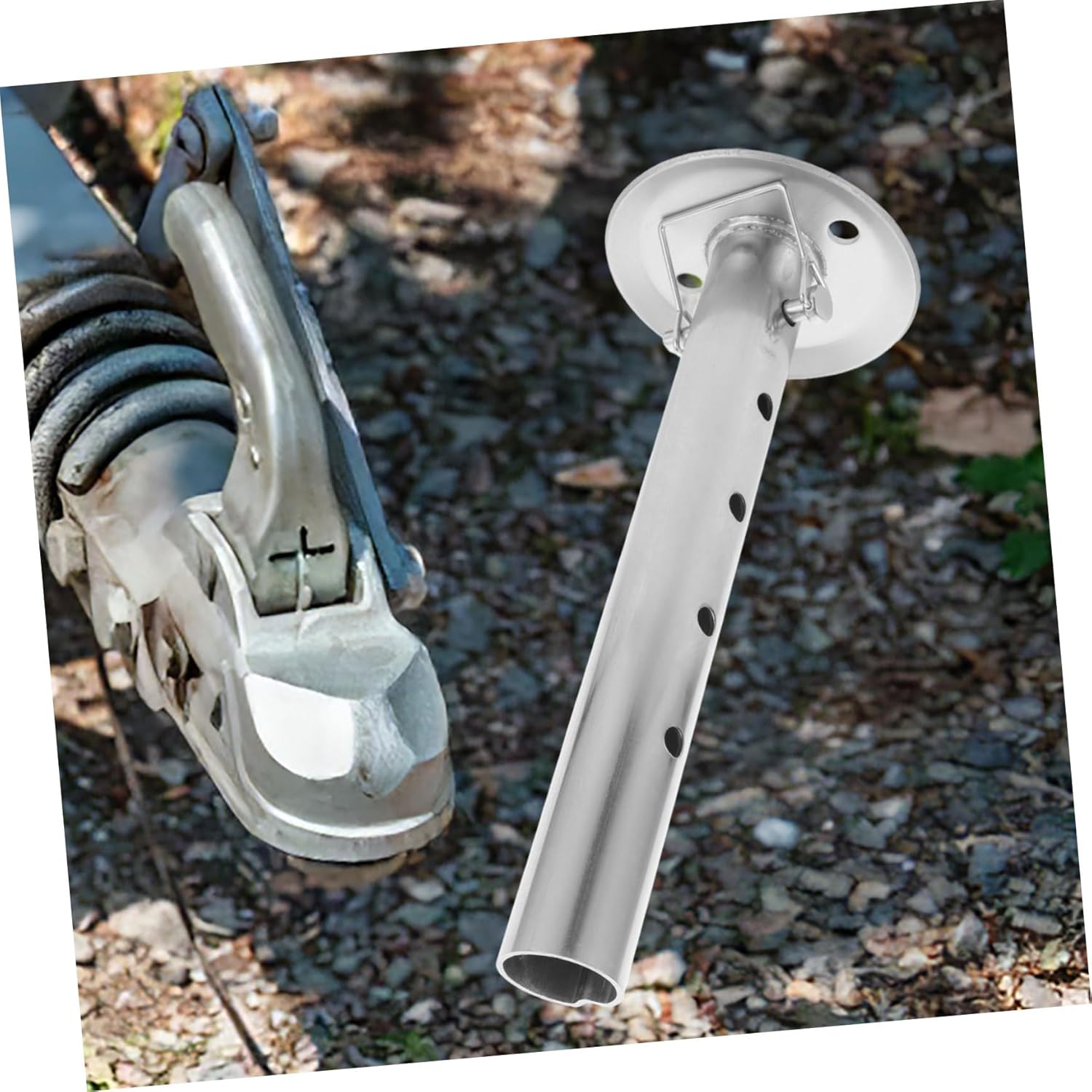 Ciieeo Drop Leg Trailer Jack Foot Pad Hand Operated Stabilizer for Rvs Trailers and Utility Vehicles Support System for Maintenance and Repairs