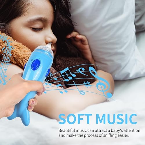 Miniatura 4 de Berrcom Aspirador nasal para bebé, chupón eléctrico de nariz para niños pequeños, limpiador de nariz para bebé con 3 puntas de silicona, succión