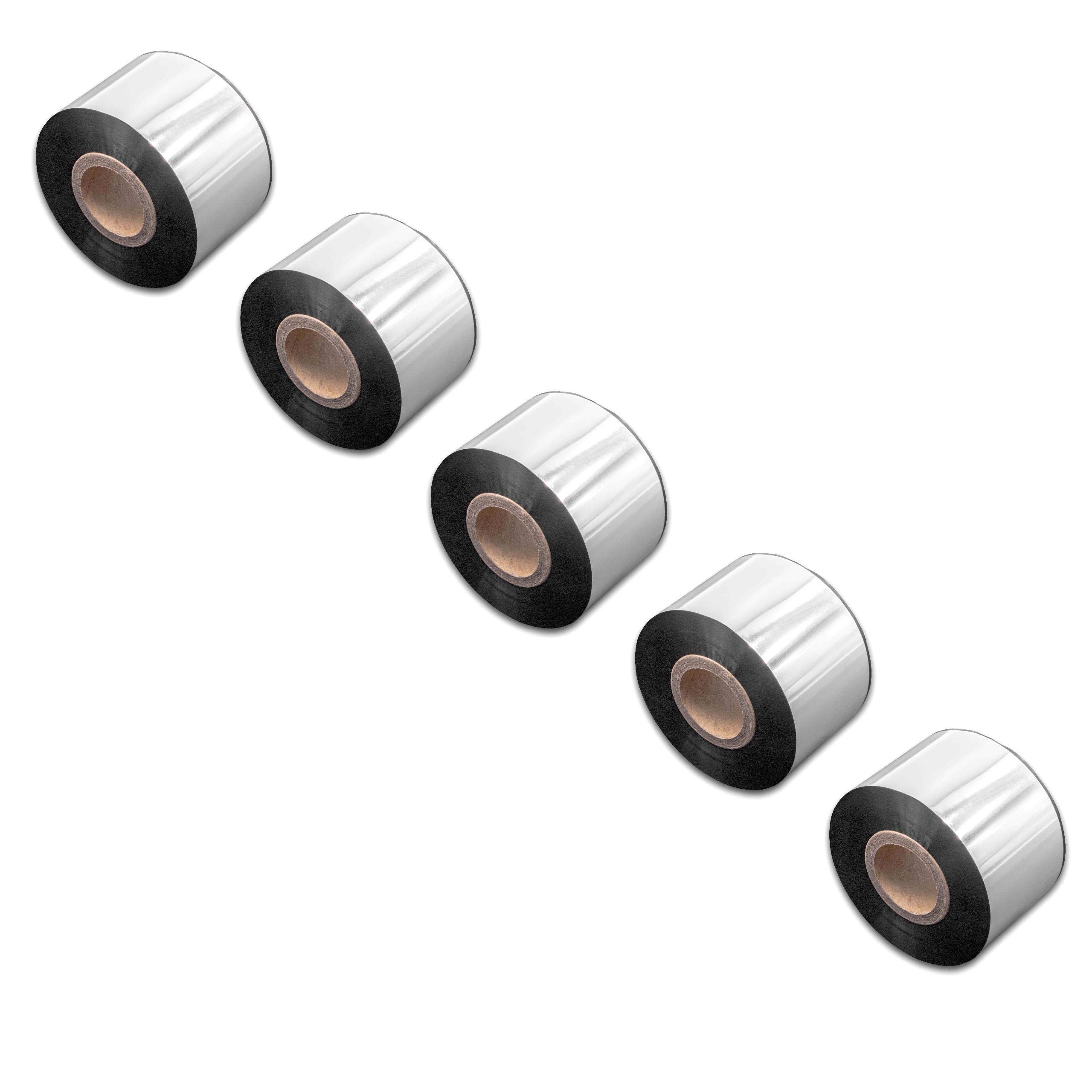vhbw 5x nastro trasferimento termico compatibile con TSC TTP-247, TTP-246M Pro etichettatrice, indelebile, 40mmx300m, cera/resina