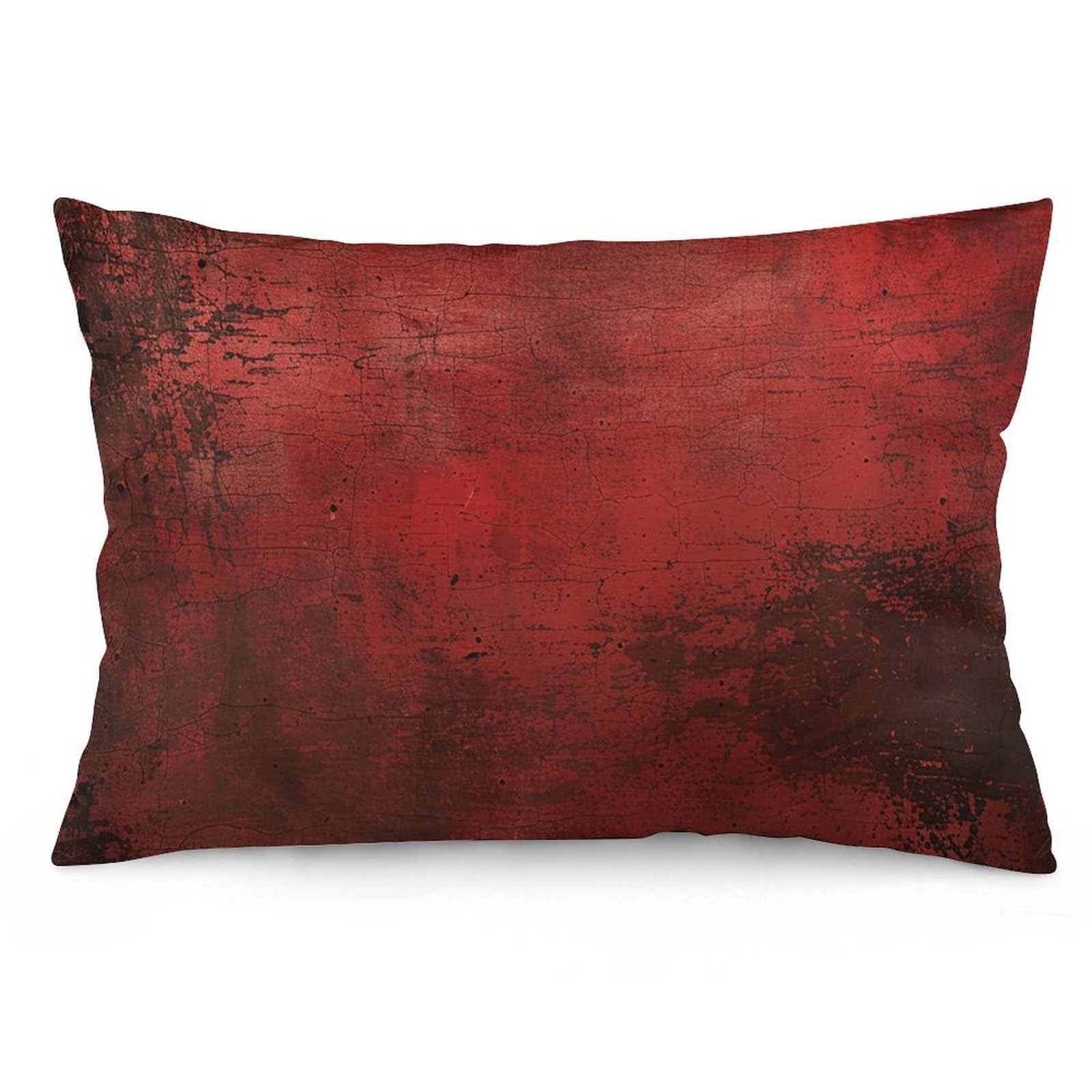 2 Pack Pillow Cases for Hair and Skin, Soft Breathable Pillow Case Covers with Hidden Zipper, Red Texture Image Pillowcase 12 "x20 Pillow Covers for Sleeping Gift