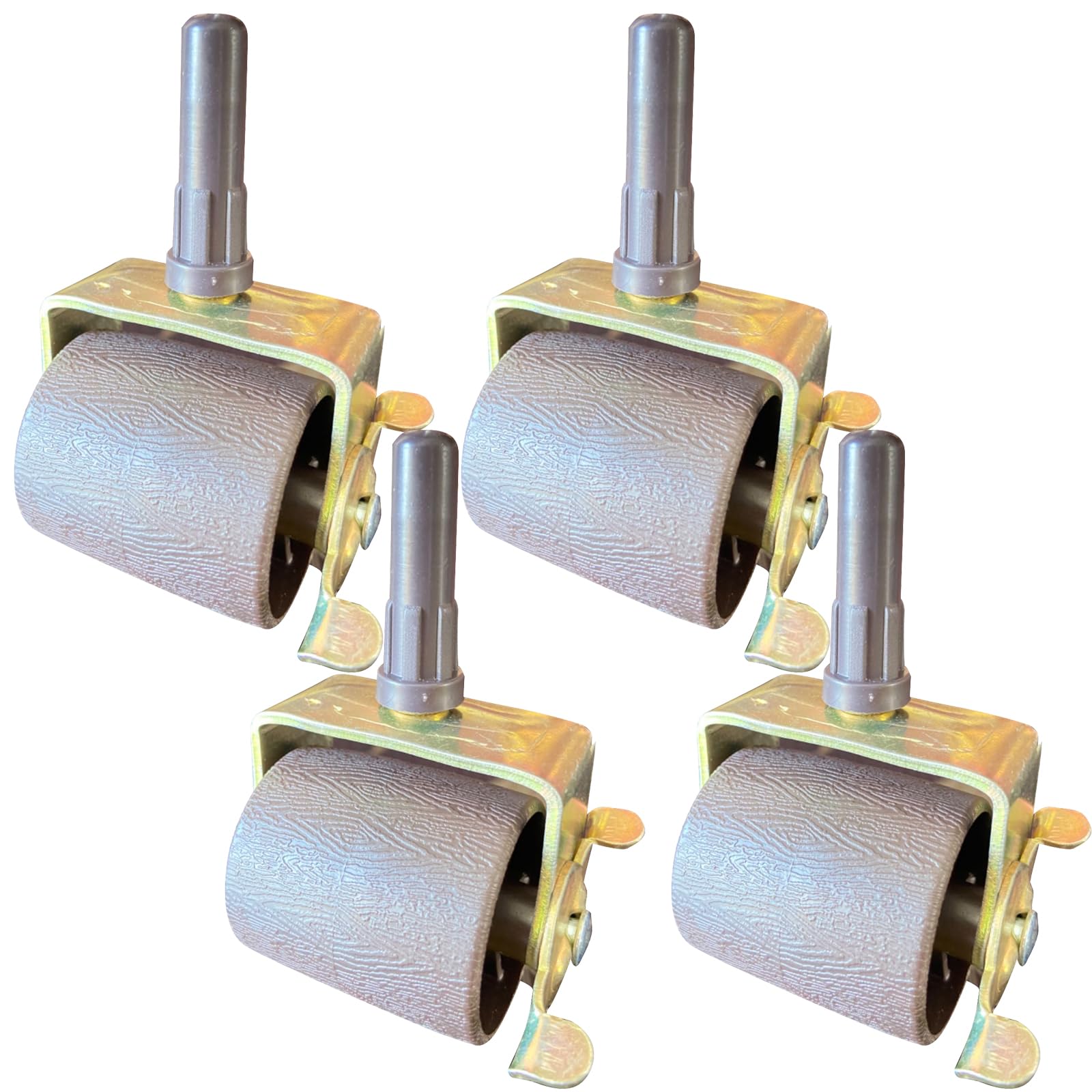 Set Of 4 Locking Bed Frame Casters With Sockets – Double Wheel, Brake Lock, 150 Lbs Capacity Each, For Easy Bed Mobility