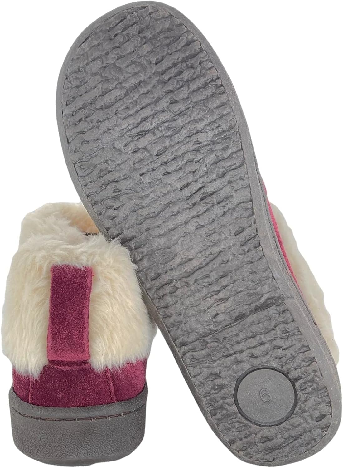 Clarks Womens Slipper Suede Ankle Bootie JMH1883 -Plush Faux Fur Collar and Lining - Indoor Outdoor House Slippers For Women (9 M US, Burgundy) - Image 6