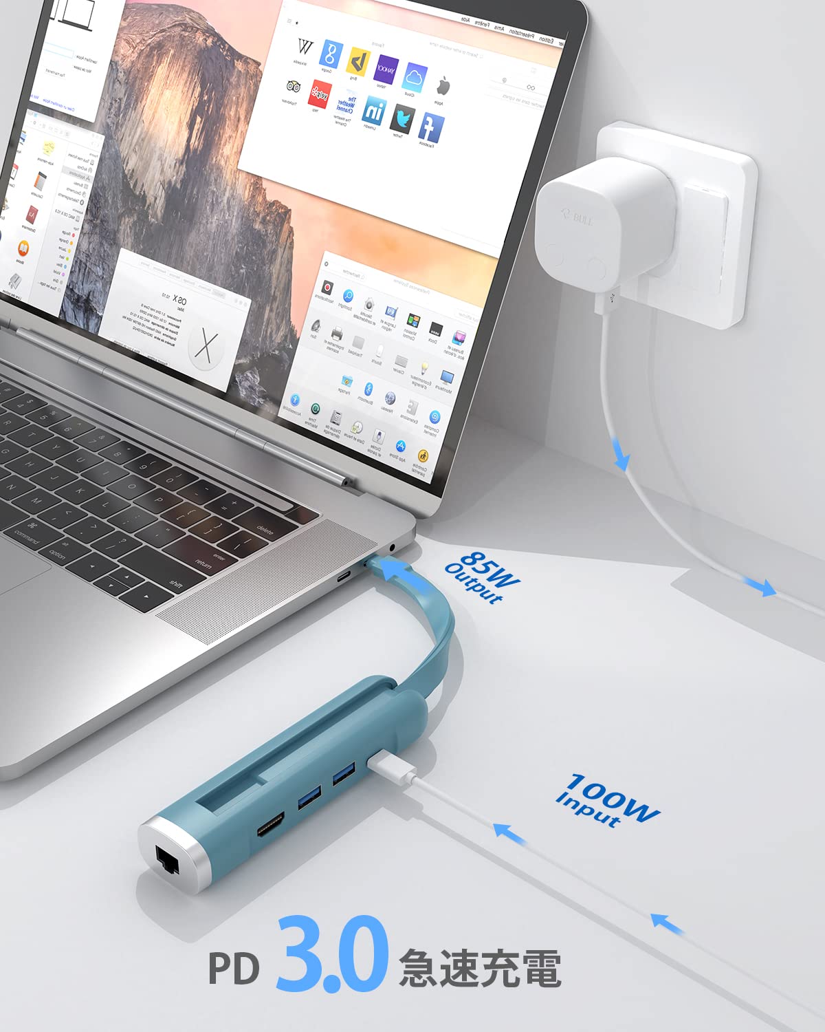 Amazon.co.jp: Elexlinco USB ハブ, 5-in-1 USB C ハブ アダプタ