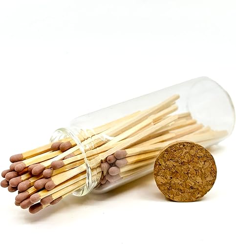 Miniatura 2 de Chandler Studio  Fósforos en un frasco  Más de 60 cerillas  Fósforos decorativos con almohadilla de encendido  Encendedor de velas largo para