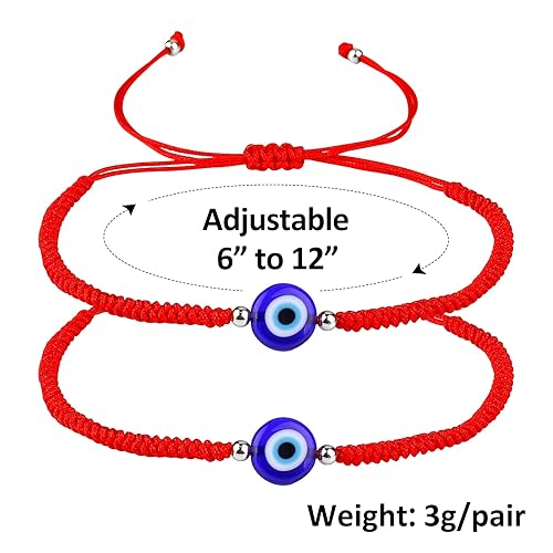 Miniatura 6 de Handmade String Red evil eye bracelets blue evil eye jewelry bracelet for women men teen girls boy pack of 2 braclets mal de ojo bracelets ojo turco