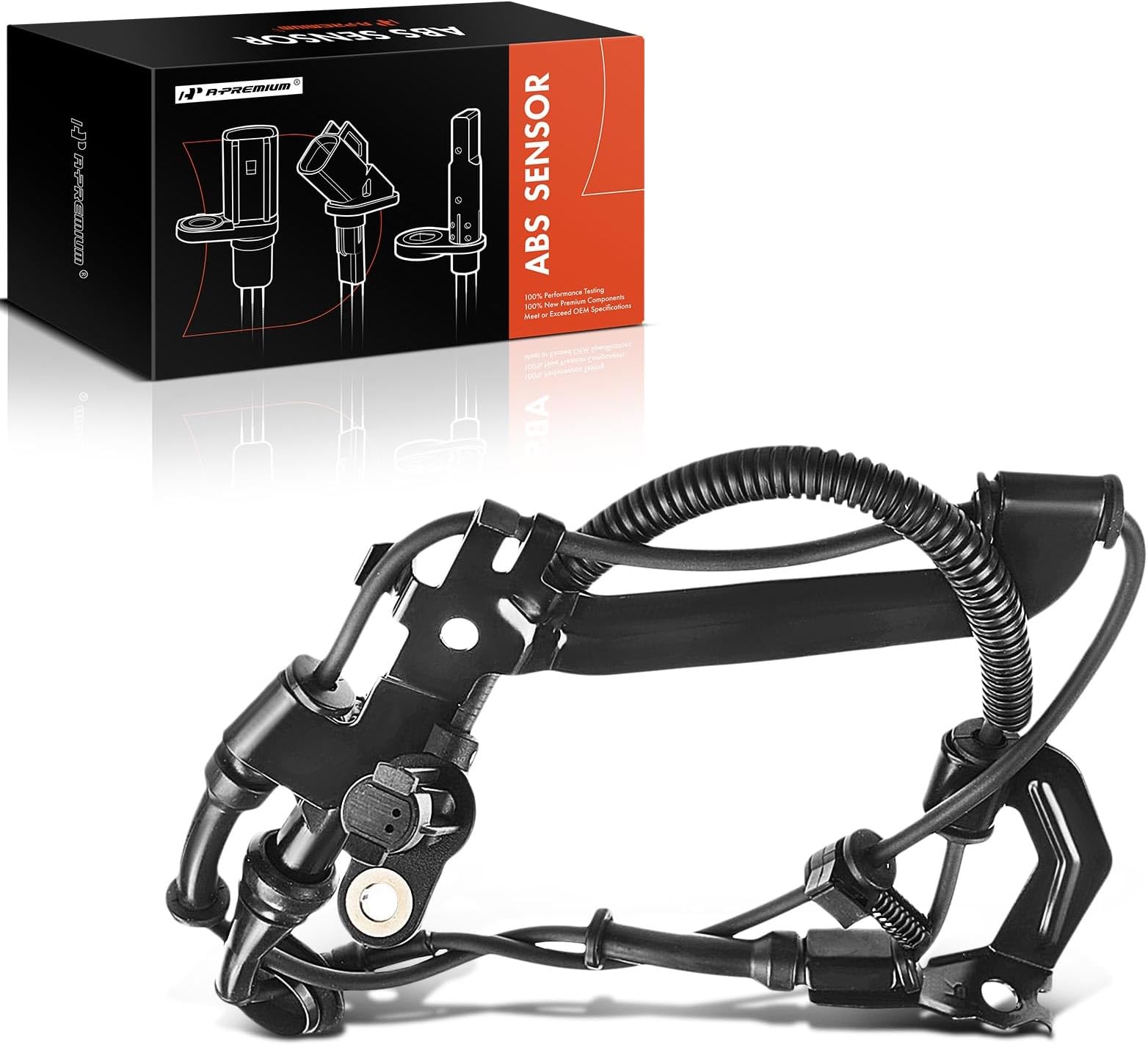 A-Premium ABS Wheel Speed Sensor Compatible with Ford, Mazda & Mercury Models - Escape 2001-2008, Tribute 2001-2009, Mariner 2005-2008, Sport Utility - Front Right Passenger Side, Replace# 19236186