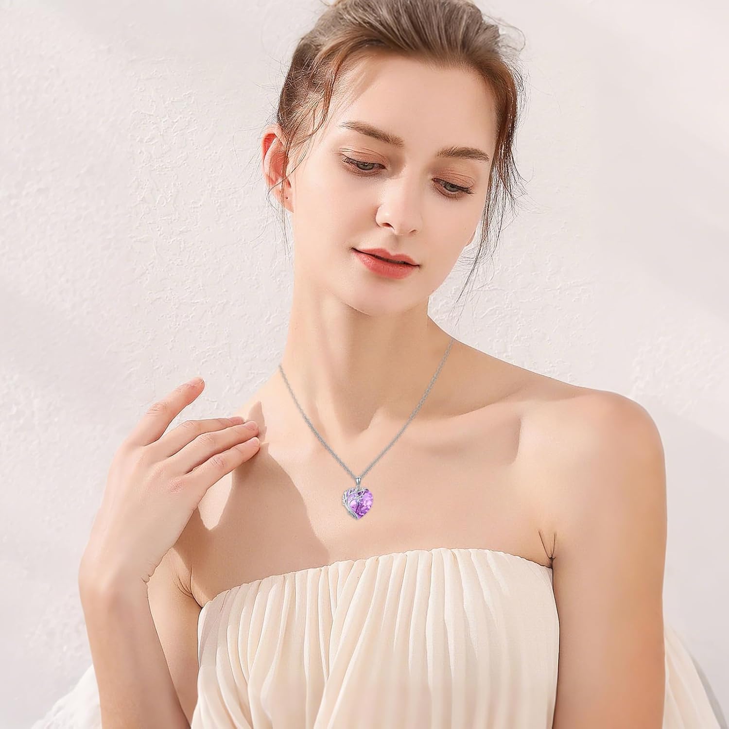 Tree of Life Necklace for Women 925 Sterling Silver Crystal Tree of Life Pendant Necklace Crystal Pendant Jewelry Gift for Women - Image 3