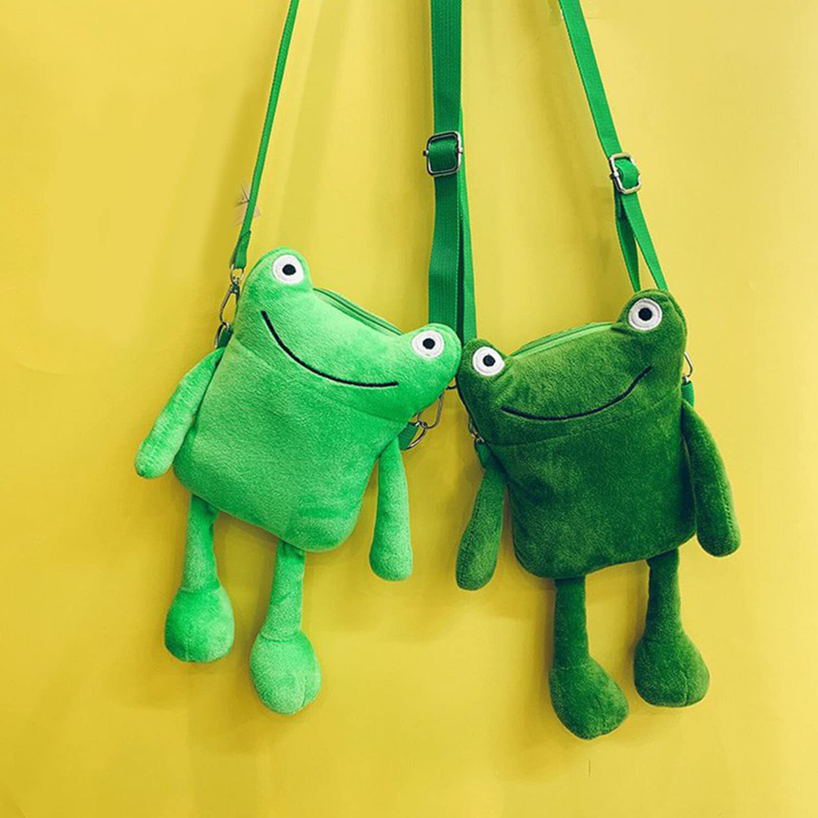 DIIOOMIEEU Casual Cartoon Shoulder Bag Green for Frog Crossbody Bag Bag Plush Bag Handbag for Family Gatherings