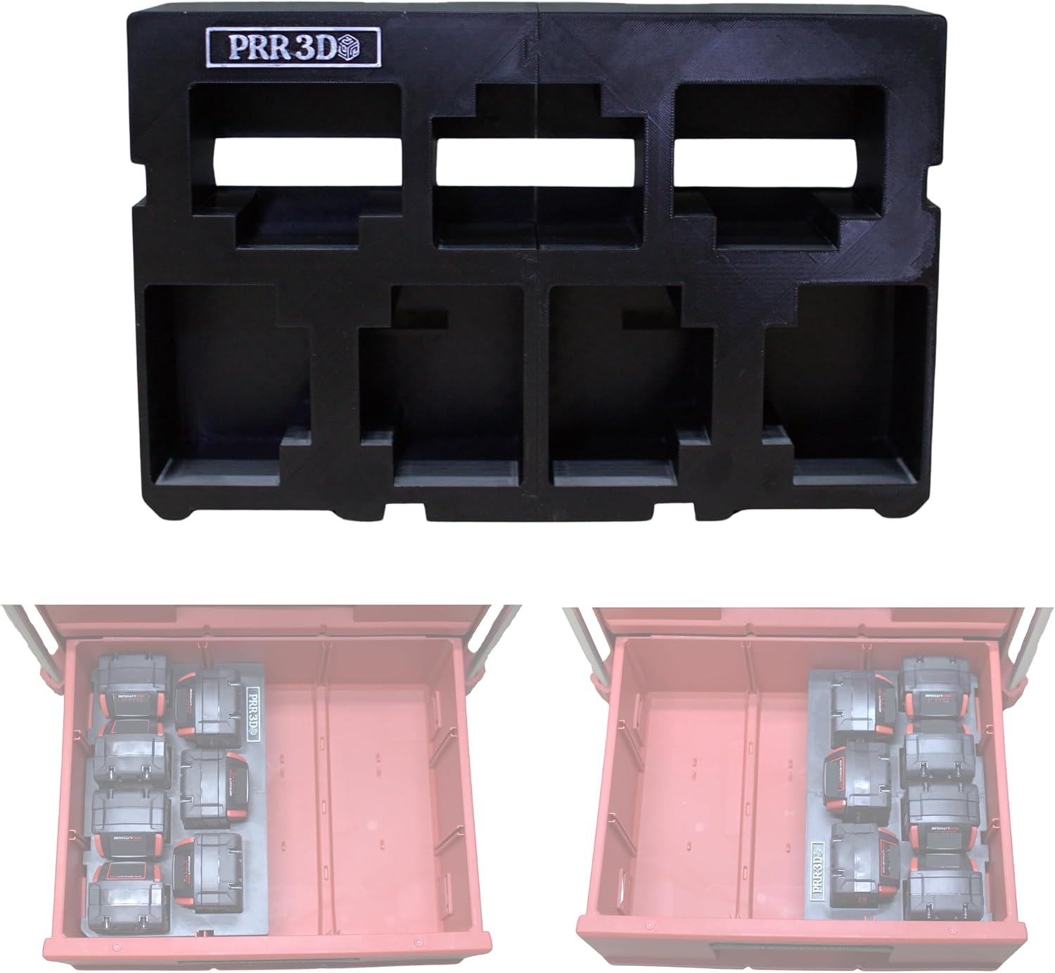 Custom ABS Plastic Insert for Milwaukee M18 Batteries, Black