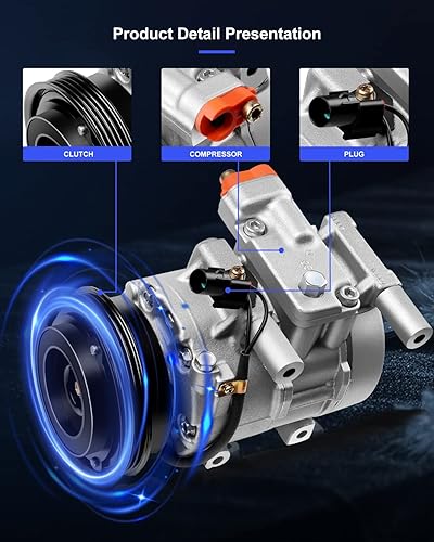 Miniatura 18 de ECCPP Compresor de CA 1999-2003 apto para Chevrolet Tracker para Suzuki Vitara 2.0L compresor de aire acondicionado