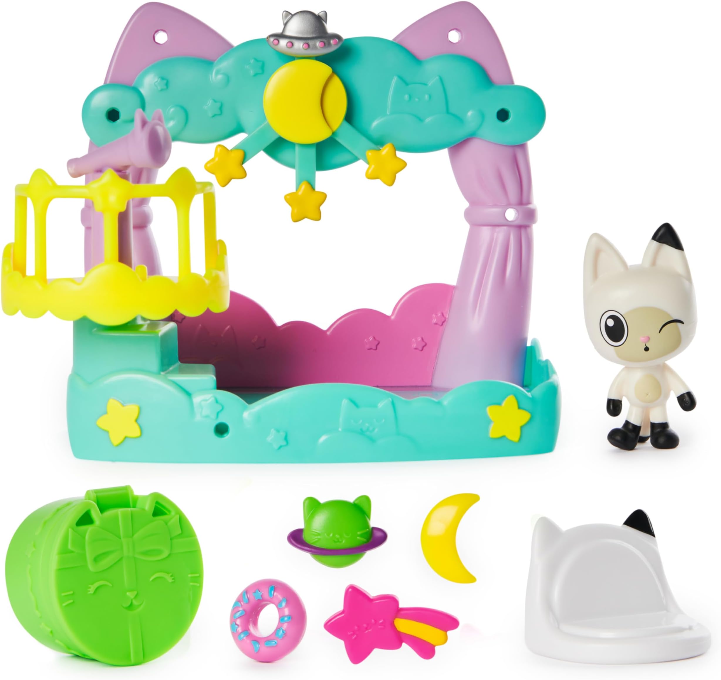 Gabby’s Dollhouse, Pandy Paws Dreamy Balcony Playset, 8-Pieces with Toy Figures, Doll’s House Accessories and Sensory Play, Kids’ Toys for Girls and Boys 3+