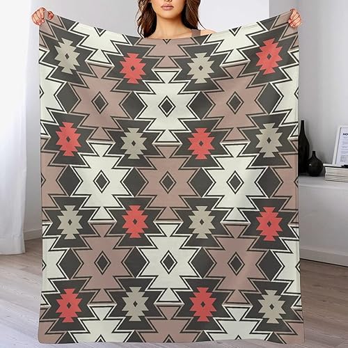 Miniatura 7 de Aztec Manta bohemia, nativa americana, bohemia, étnica, tribal, a rayas, geométrica, bohemia, súper suave, manta de franela para cama y sofá