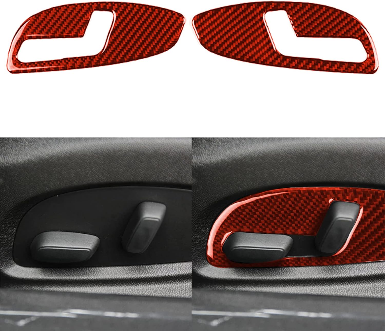 NVCNX Real Premium Carbon Fiber Compatible with Chevy Camaro 2016-2024 2017 2018 2019 2020 2021 2022 2023 Accessories Car Door Dashboard Collision Buffer Mat Cover Sticker Decal Interior Trim Red