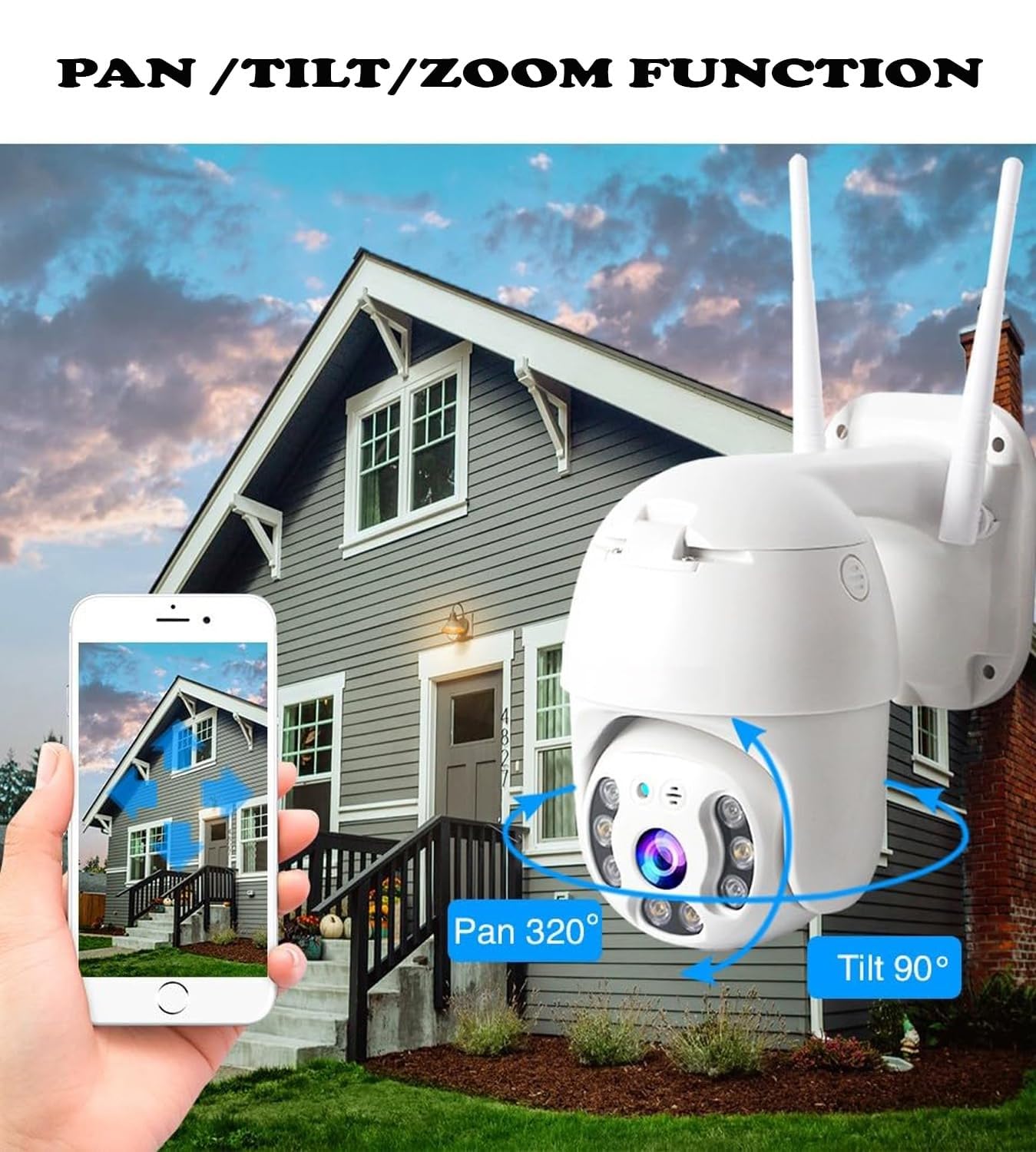 TP Plus 5MP Outdoor Smart WiFi Wireless IP CCTV Security Camera | Colored Light Vision | 2-Way Audio | Motion Track | Cruise Mode | Support 128 GB Micro SD Card Slot (Dome Camera K-803) - Image 5 thumbnail