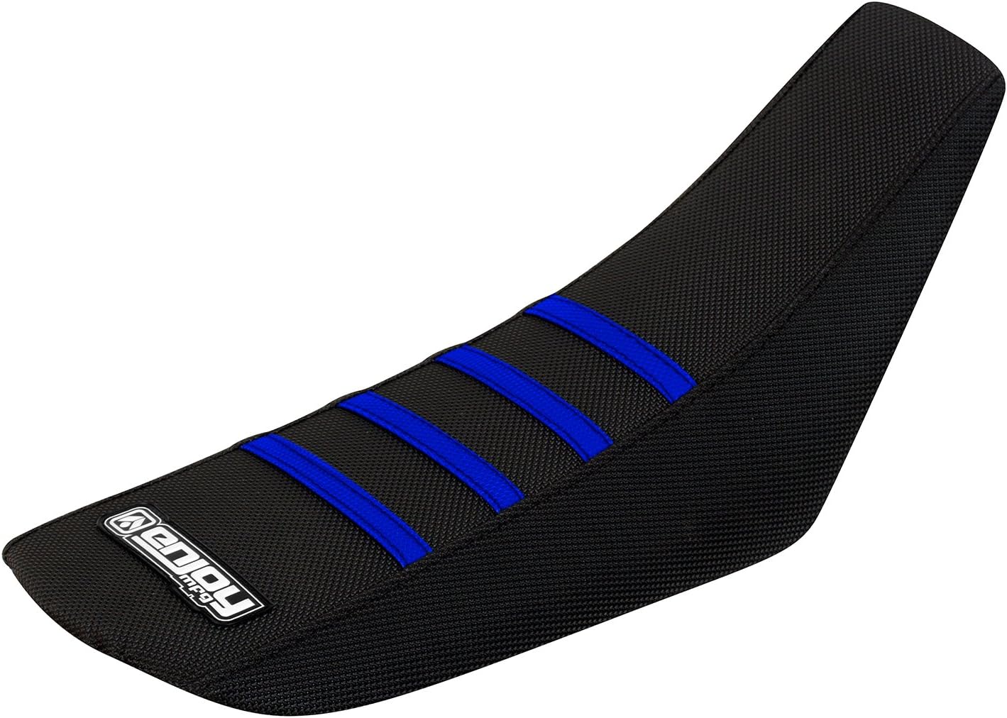 Enjoy Mfg Seat Cover - Compatible with Yamaha TTR50 TTR 50 - All Black/Blue Ribs #105