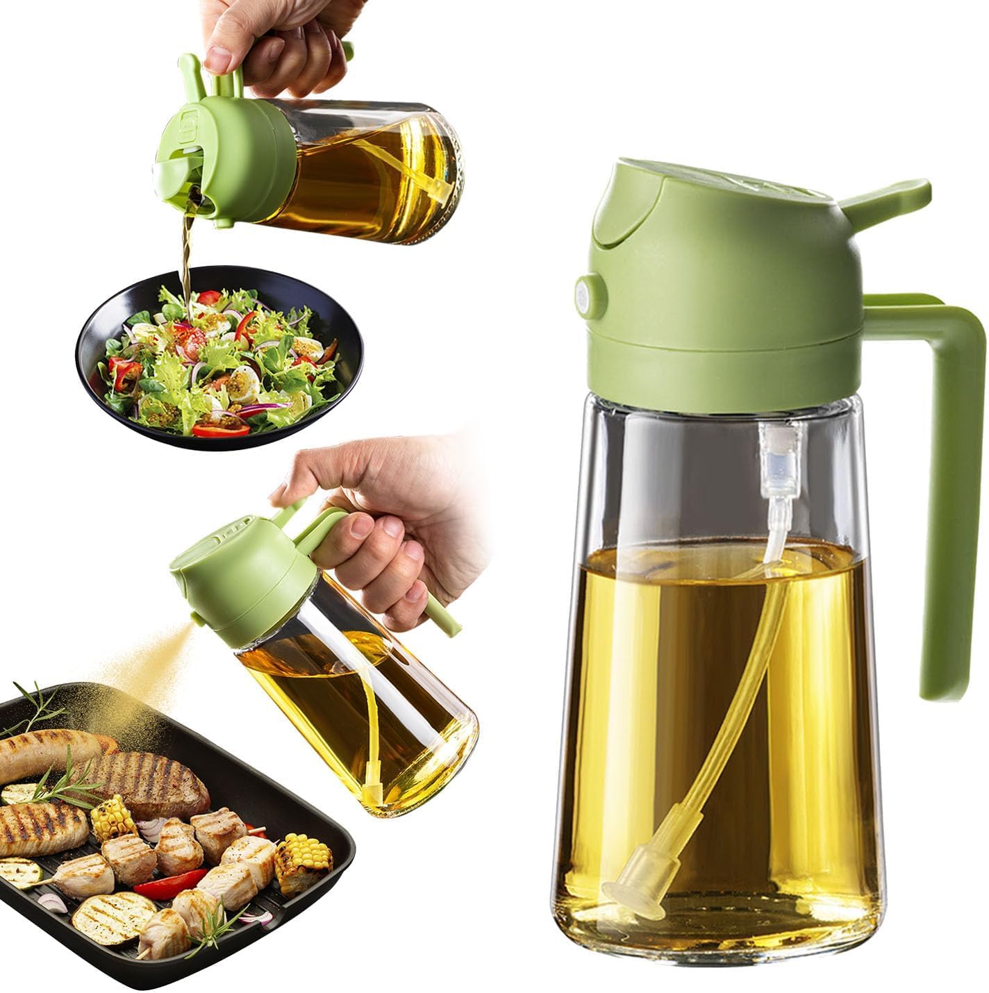 PRABHU TRADERS 2-in-1 500ml Glass Oil Sprayer