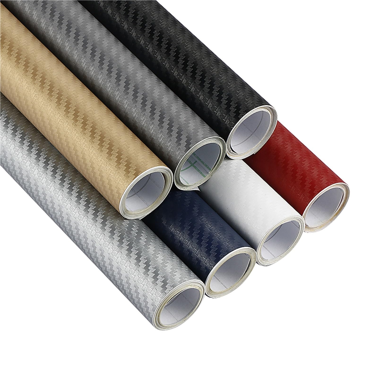 Auto Folie,Auto Folierung 50 cm breit 3D Kohle Faser Vinyl Film 3.0M Auto Aufkleber wasserdichte DIY Auto Fahrzeug Motorrad Auto Styling wrap Rolle Auto Styling(White,20m x 50cm)