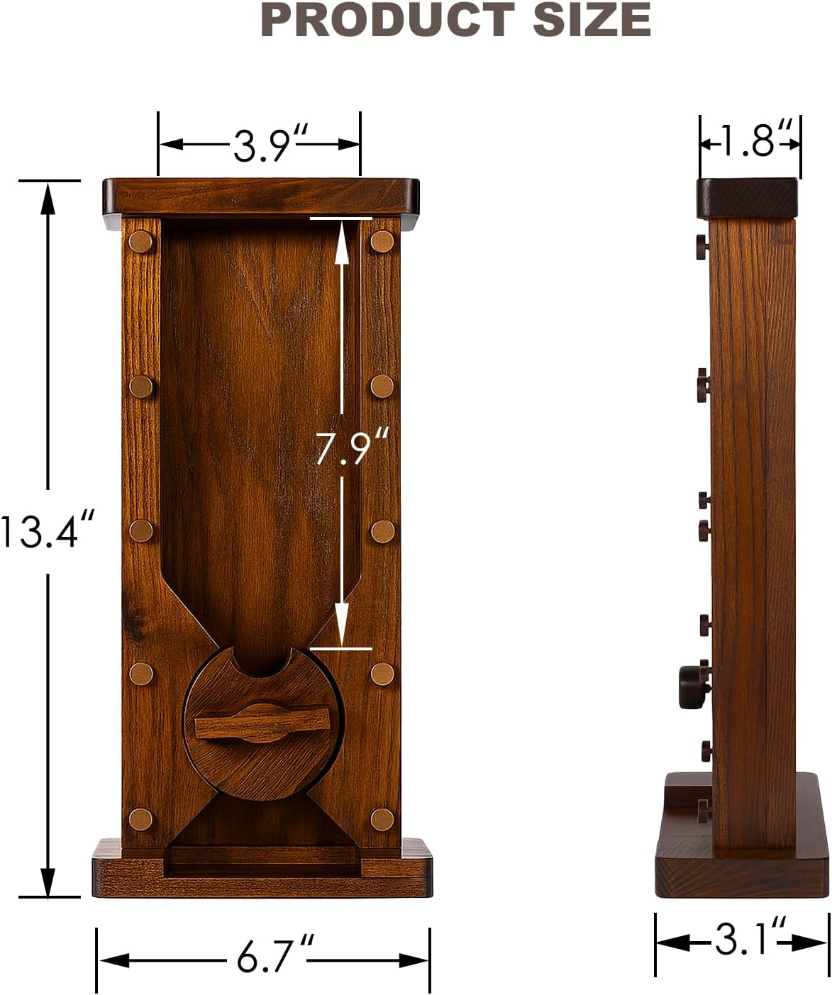 Wooden Candy Dispenser – Handcrafted Ash Wood Candy Machine for M&M’s, Nuts, Jelly Beans & Small Treats | Countertop Candy Dispenser with Acrylic Window, Fun Party & Gift Idea