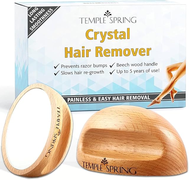 Crystal Hair Eraser - Magic Crystal Hair Remover Stone for Legs, Back and Body - Painless Exfoliating Hair Removal for Silky Smooth Skin - Beechwood