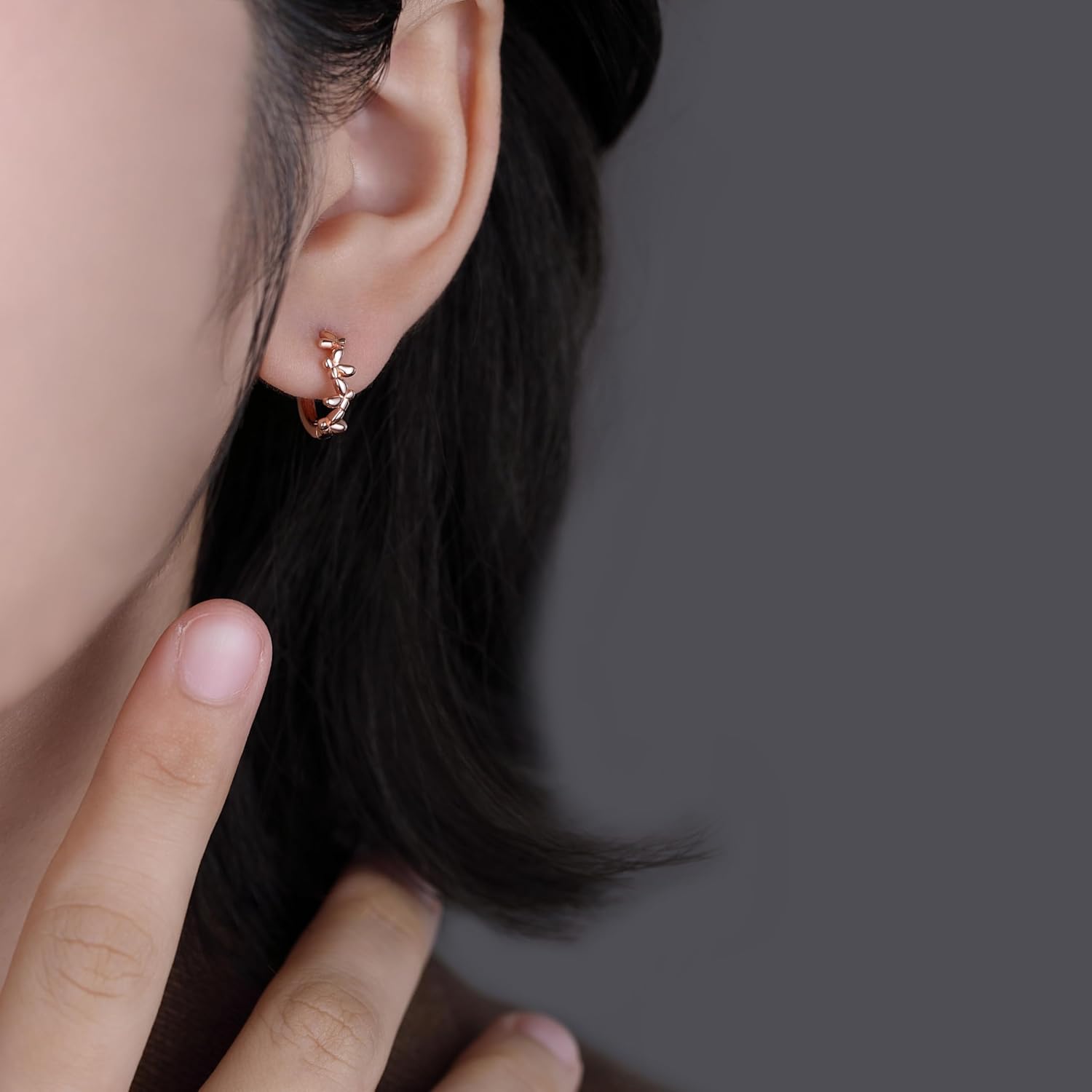 SLUYNZ Solid 925 Sterling Silver Small Butterfly Earrings Hoop for Women Teens Cluster Butterfly Hoop Earrings Huggie - Image 2