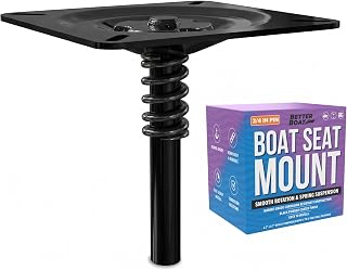 Boat Seat Mount with Spring Suspension, 3/4 Inch Pin, Full 360 Rotation