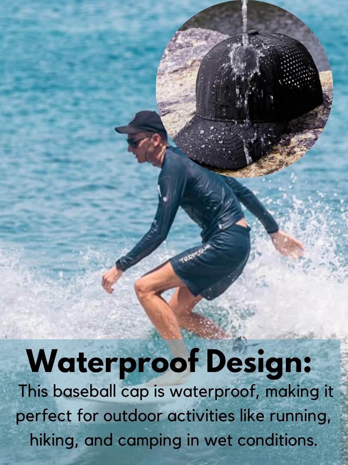 Oversize XXL Baseball Caps,Quick Dry Mesh Sports Hat for Big Heads 22"-25",Waterproof Lightweight Running Sun Hat. - Image 6