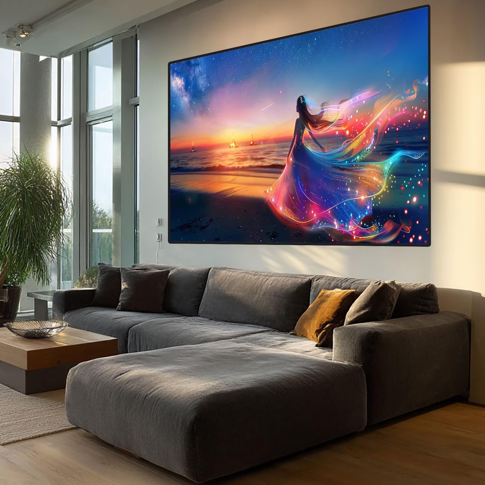 Sunset Diamond Art Beauty Diamond Painting Arts and Crafts for Adults,5D Diamont Painting Kits Adults Crysta Cross Stitch Pictures, DIY zestaw do haftowania dla początkujących, dekoracja ścienna do