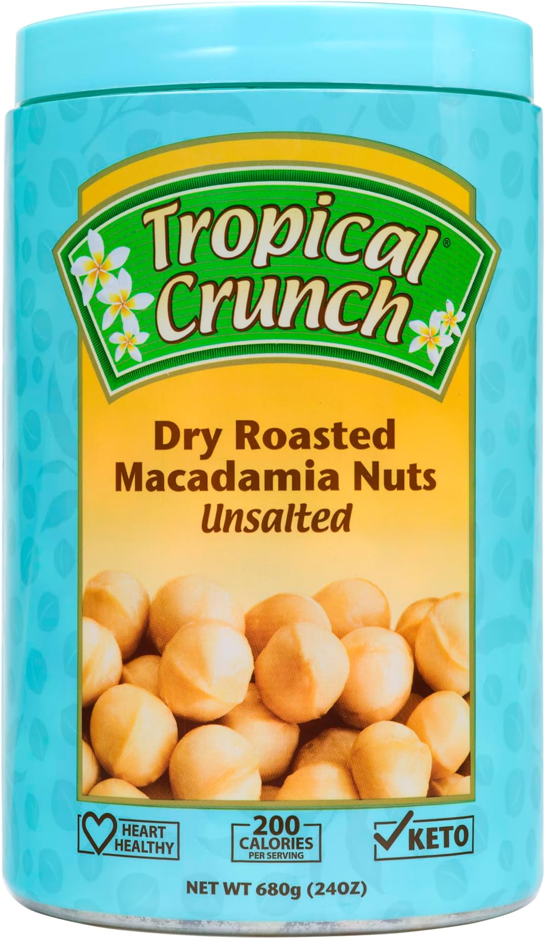 Dry Roasted Macadamia Nuts Unsalted โ 24 oz (1.5 lb) Bulk Pack โ Whole Premium Non-GMO Macadamia Nuts for Keto, Baking & Healthy Snacks โ Fresh Crunch โ Tropical Crunch