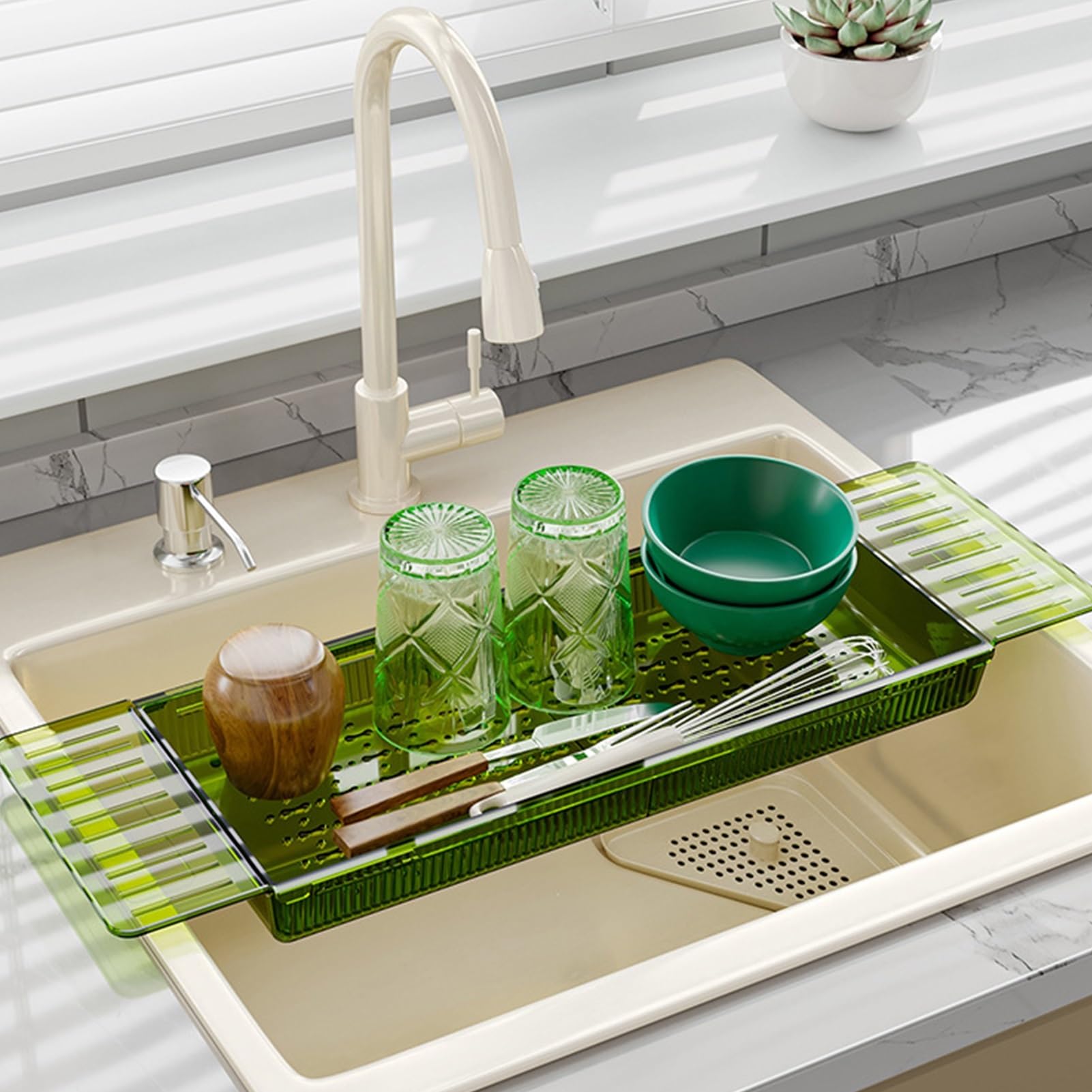 Bandejas para bañera, Organizador La Bandeja para bañera, Accesorio para bañera, se Utiliza para relajar la Mesa de baño expandible, el Estante para baño y la bañera sobre la bañera (Blanco)