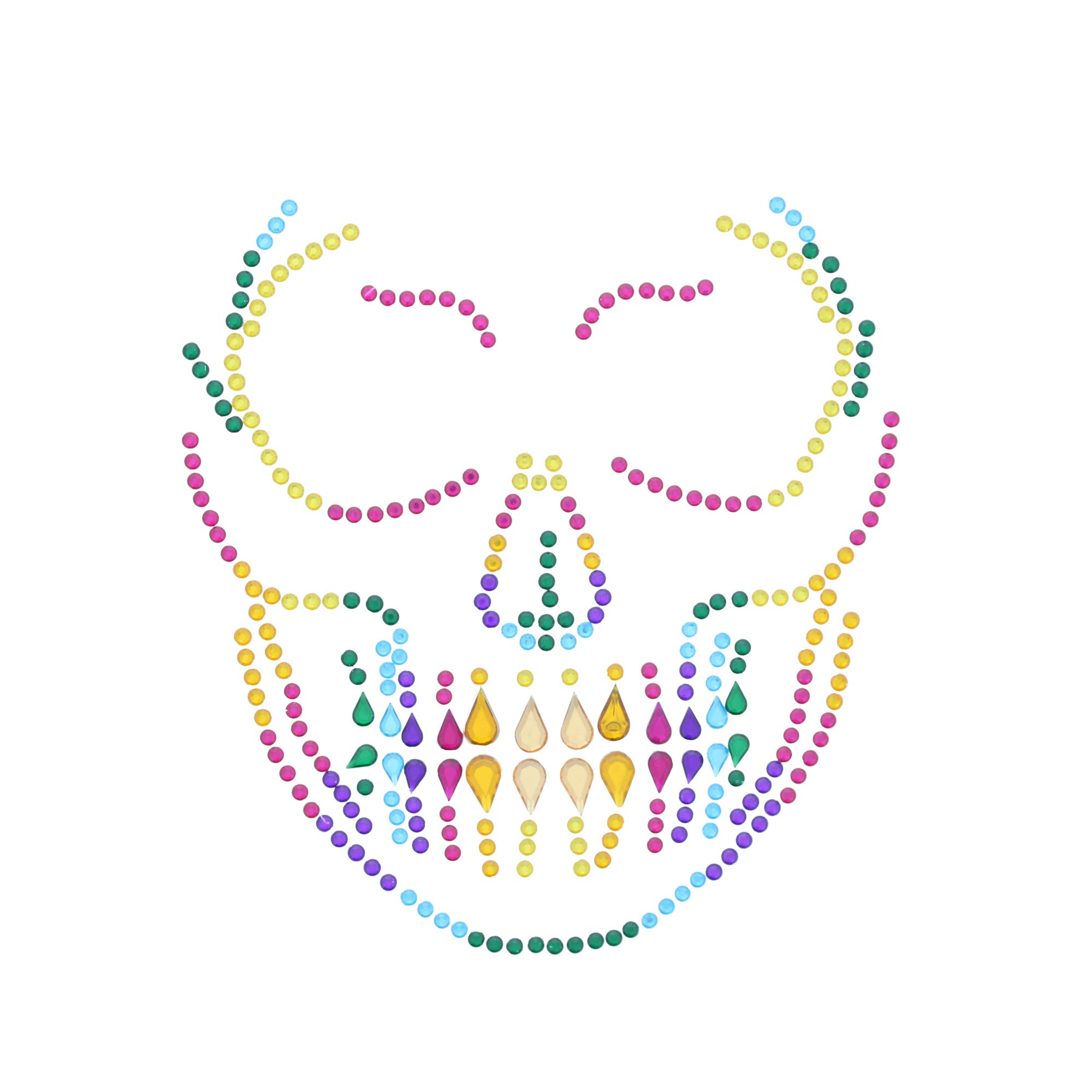 Zac's Alter Ego Scary Halloween Rainbow Skeleton/Skull Face Gems/Jewels Set