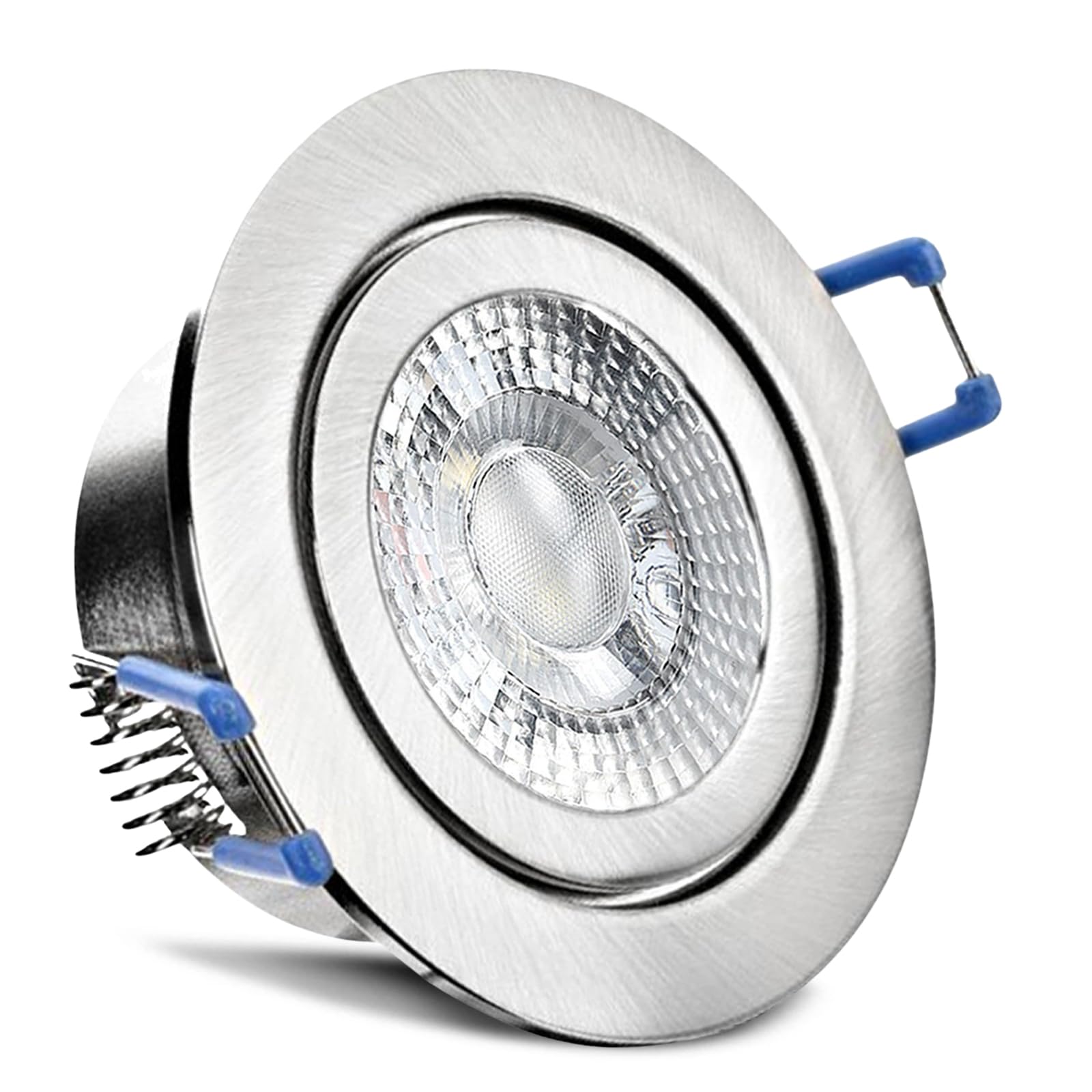 trendlights24 Mare IP44 Bad LED Einbaustrahler 230V Edelstahl rund 3 Stufen dimmbar ultra flach 35 mm 3er Set 5W Neutralweiß für Feuchtraum