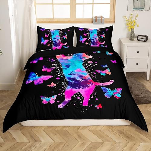 Miniatura 12 de Juego de ropa de cama de dibujos animados para niños, funda de edredón con estampado de vaca rosa, tamaño Queen, funda de edredón de piel de vaca