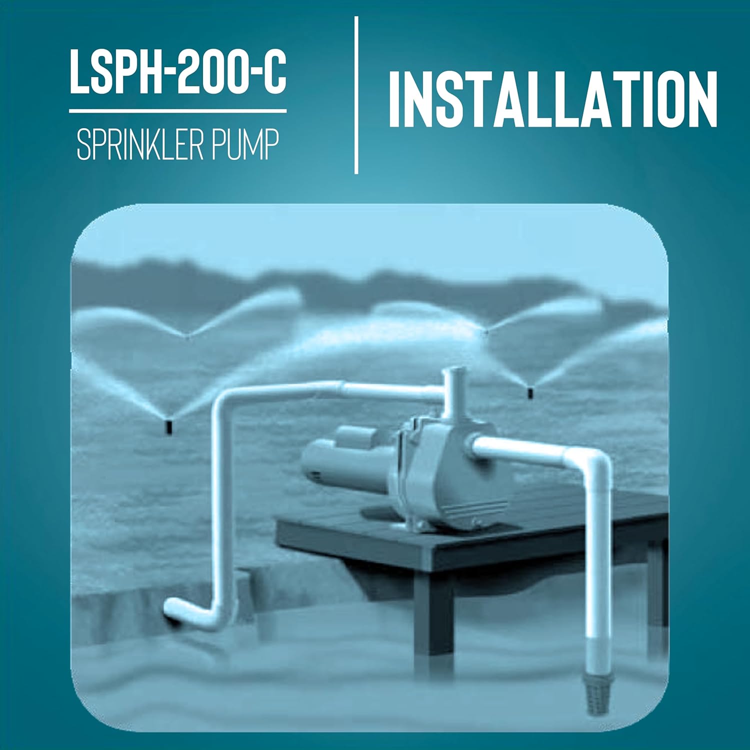 Little Giant LSPH-200-C 2 HP, 230 Volts, 84 GPM, 57 PSI High Pressure Sprinkler/Irrigation Pump, Blue, 558298