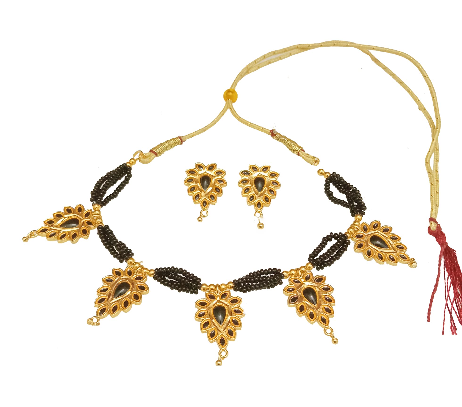 BALAJI GOLD Assamese Traditional Jewellery Black Meenakari Golpata Set 2135 (B0C4H3SSMX) Amazon Price History, Amazon Price Tracker