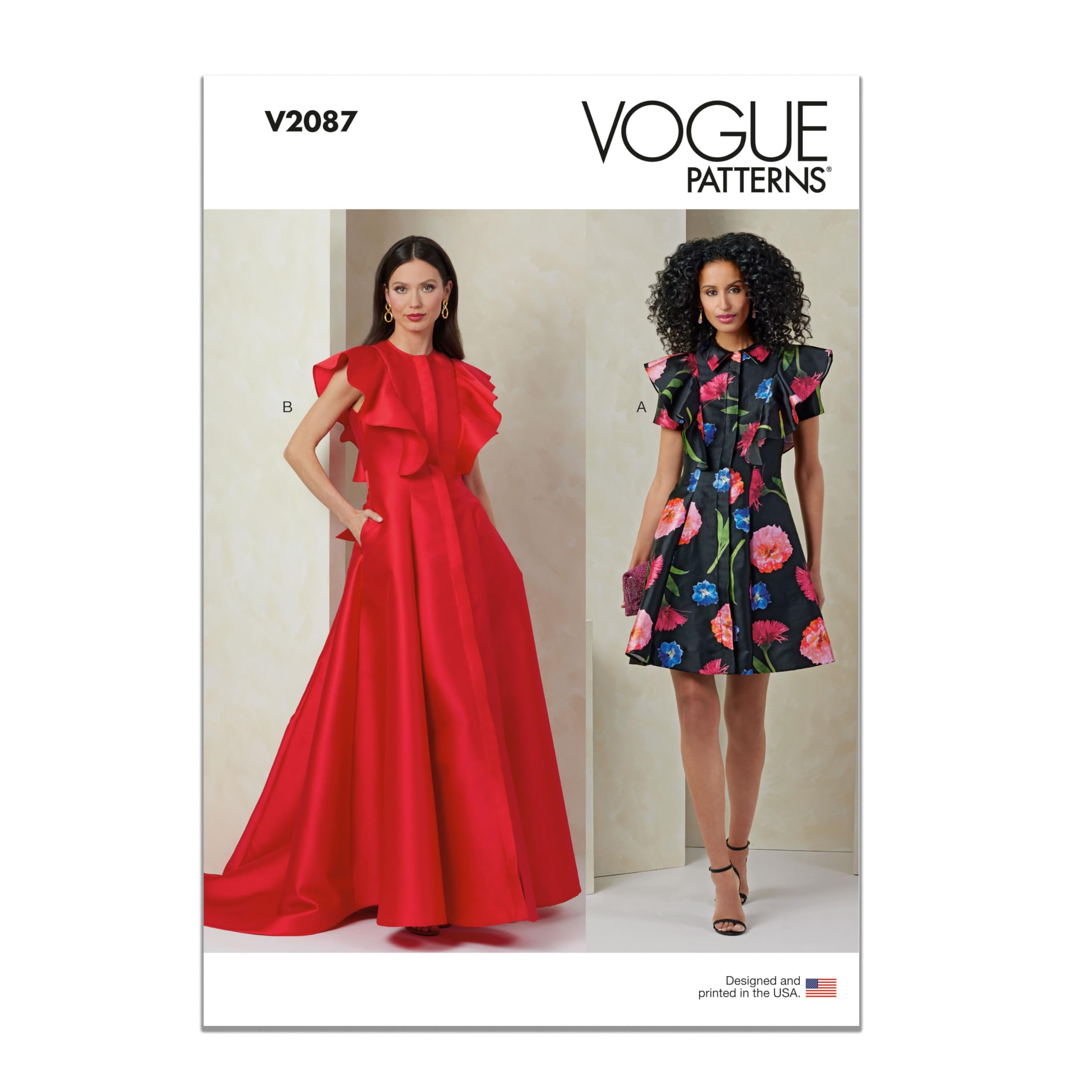 Patrons de robes ajustables femme tailles 34 à 42 Vogue V2087H5